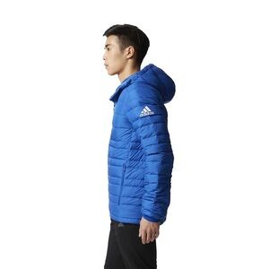 Adidas Men's Vibrant Blue Hooded Puffer Jacket